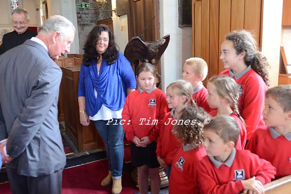 Ysgol Henry Richard Pupils meeting HRH The Prince of Wales in St David's Church-2