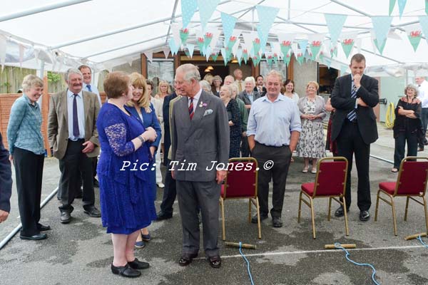 Landlady of The New Inn with HRH The Prince of Wales in the marquee