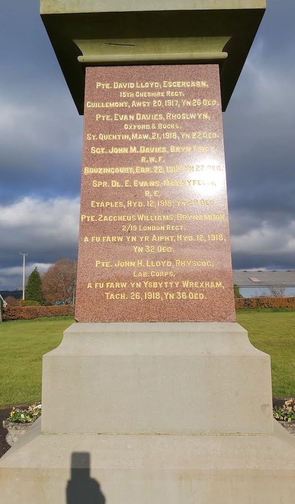 Llanddewi Brefi War Memorial-south face